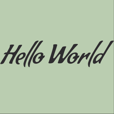 texte helloworld en vert foncé sur un fond vert clair